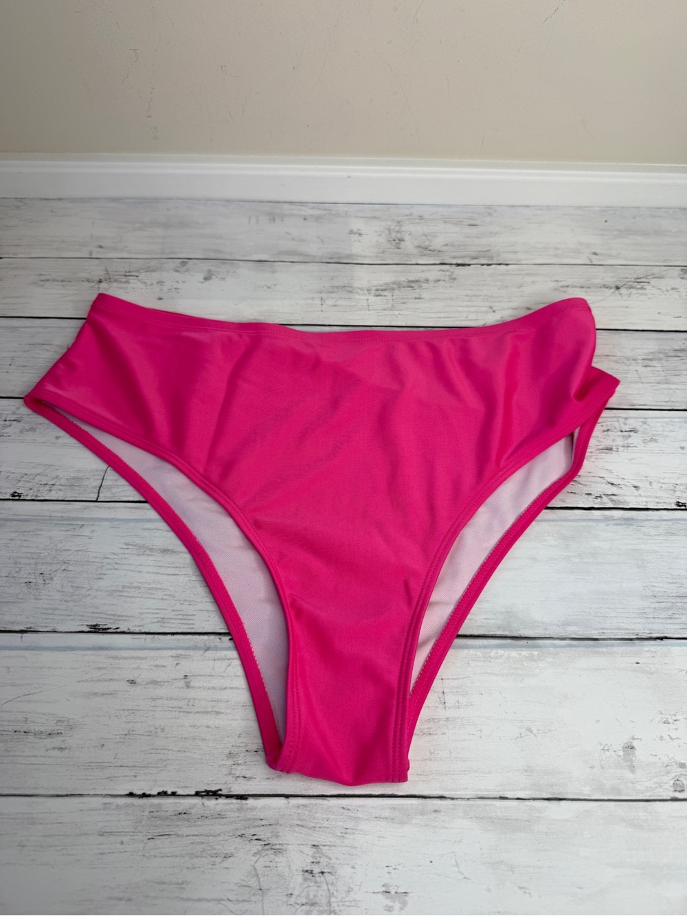 High-Waist Women's Bikini Bottom in Vibrant Hot Pink